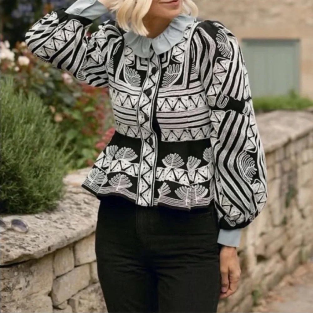 New Antonio Melani x Jennifer Sumko Kathleen Embroidered Twill Quilt Jacket 4 - Picture 4 of 14